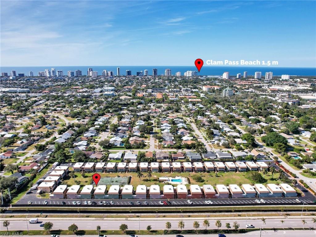Aerial overview of property's location with skyline