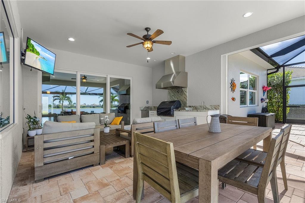 Outdoor Living area featuring a summer kitchen