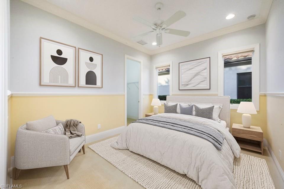 Guest bedroom virtually staged