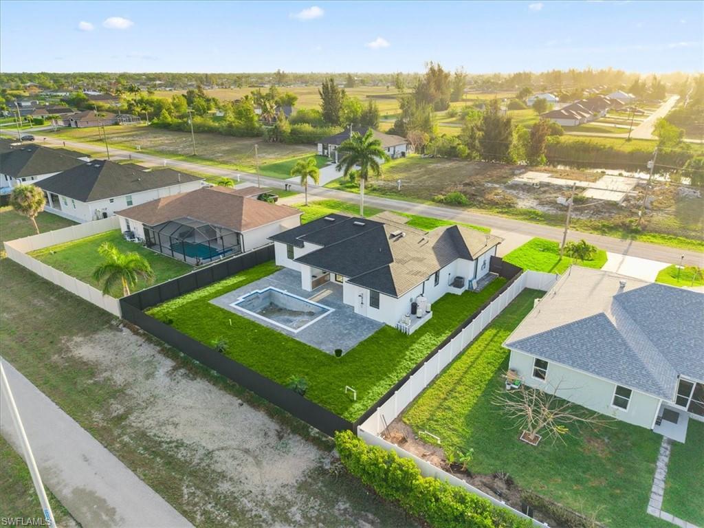 Aerial perspective of suburban area