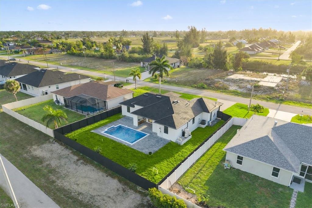 Aerial view of residential area