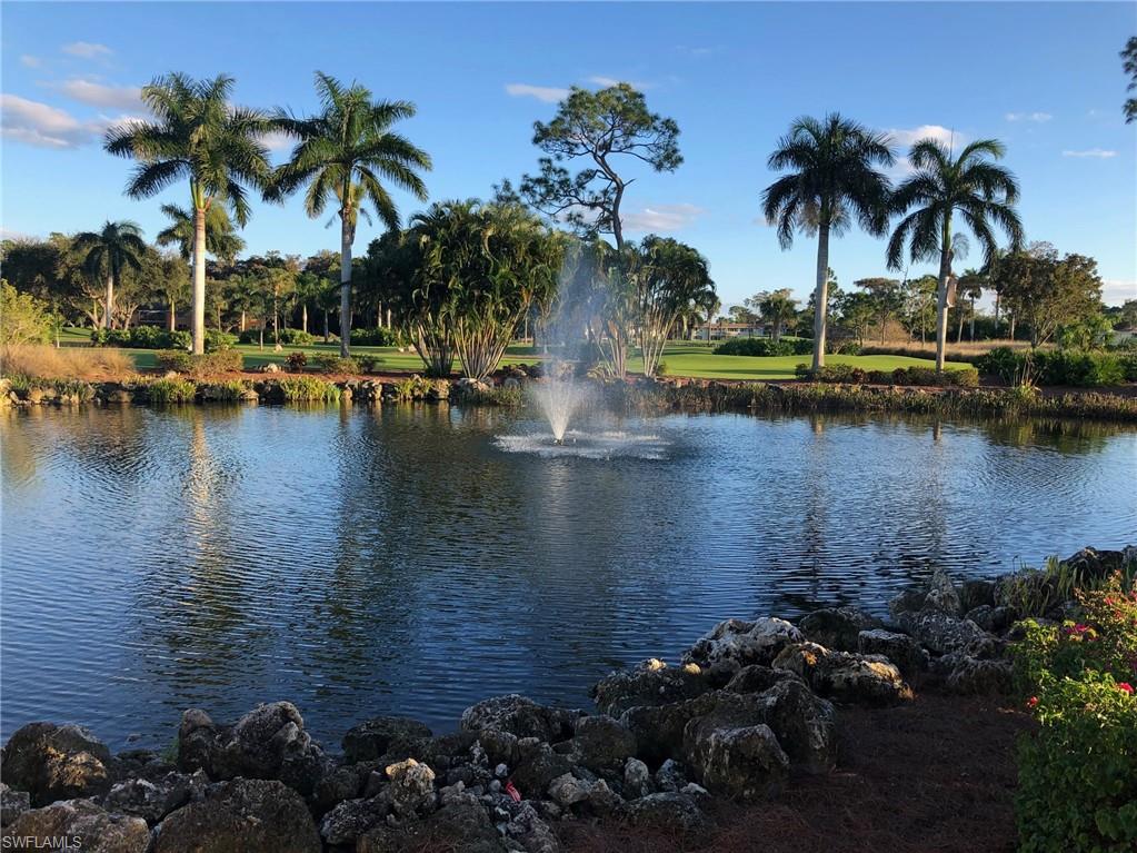 Water feature outside the 19th Hole Restaurant for sunset dining