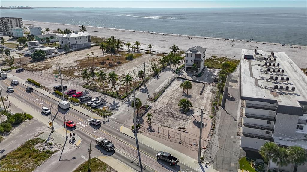 Aerial view of unending shoreline