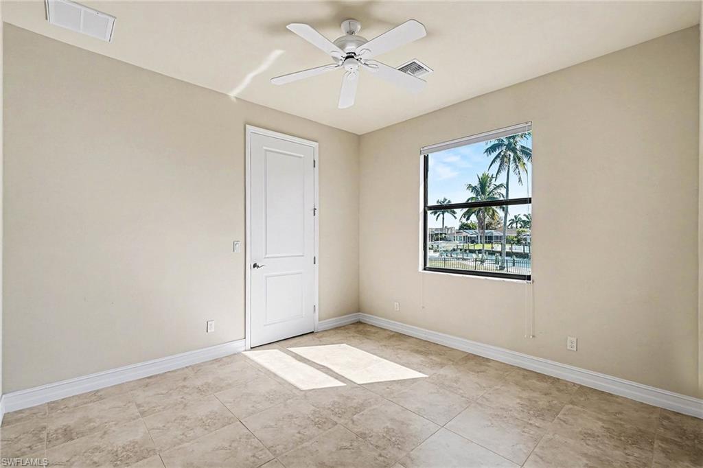 Guest bedroom with a canal view