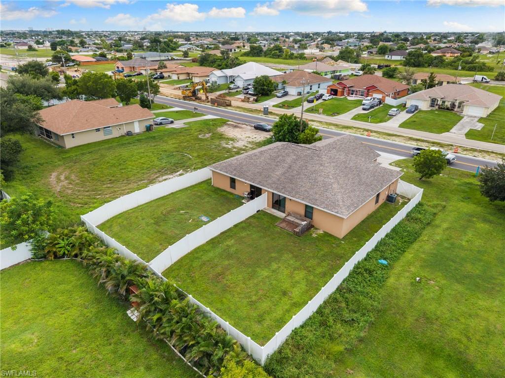 Aerial perspective of suburban area
