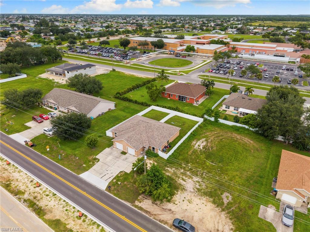 Aerial view of residential area