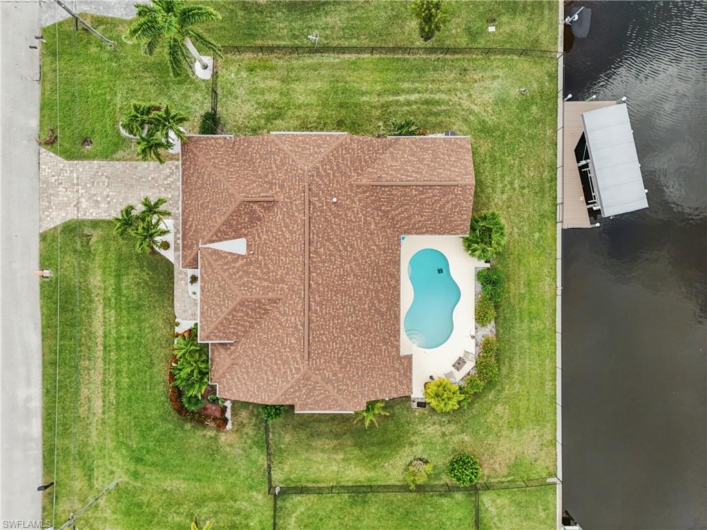 Aerial view of a pool area