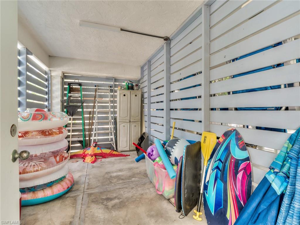 Inside storage room under house