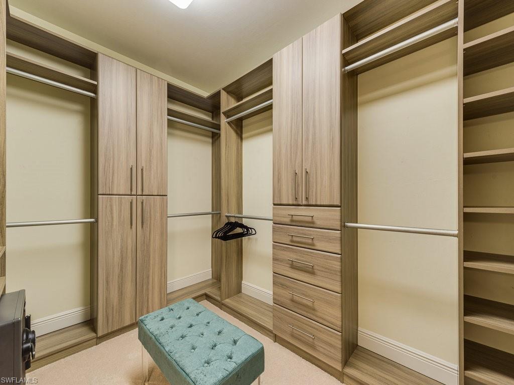 Spacious closet with light wood-type flooring