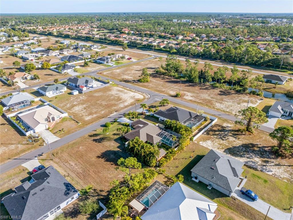 Aerial perspective of suburban area