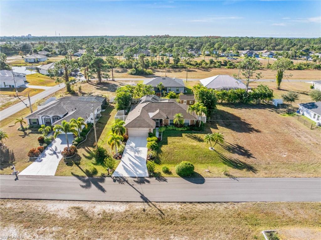 Aerial perspective of suburban area