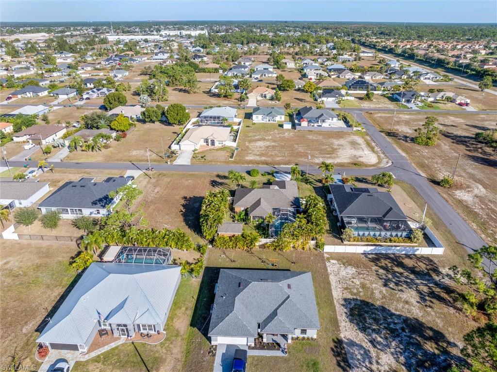 Aerial view of residential area