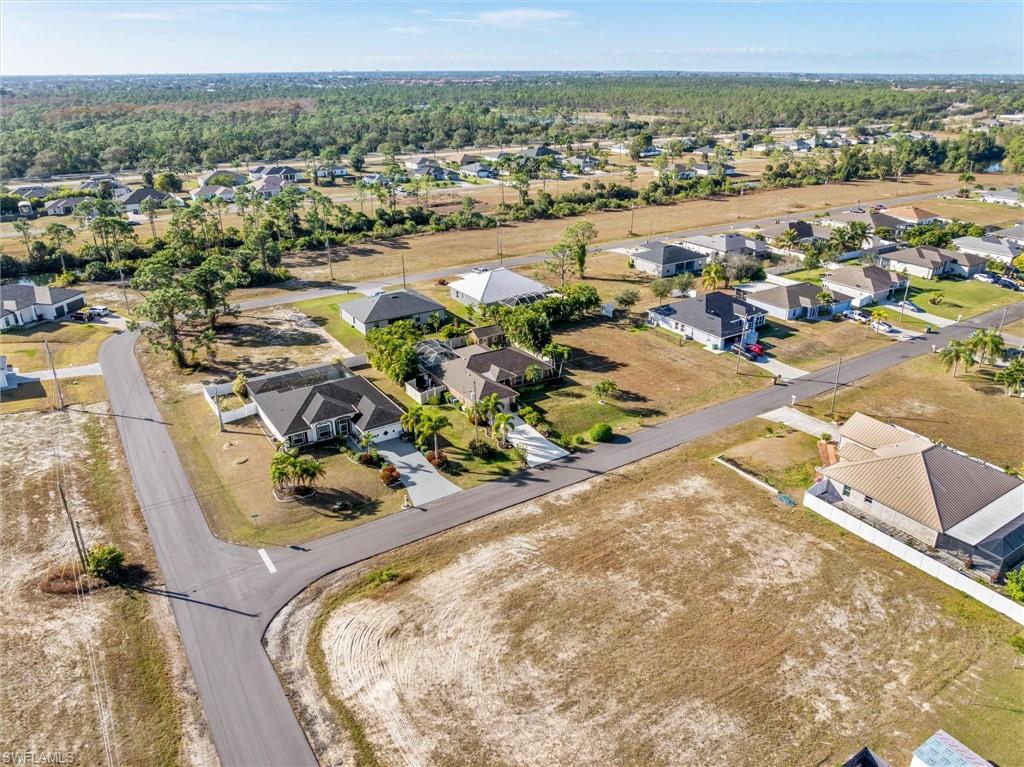 Aerial perspective of suburban area
