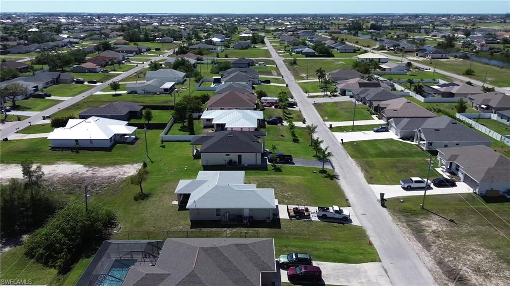 Aerial view of residential area