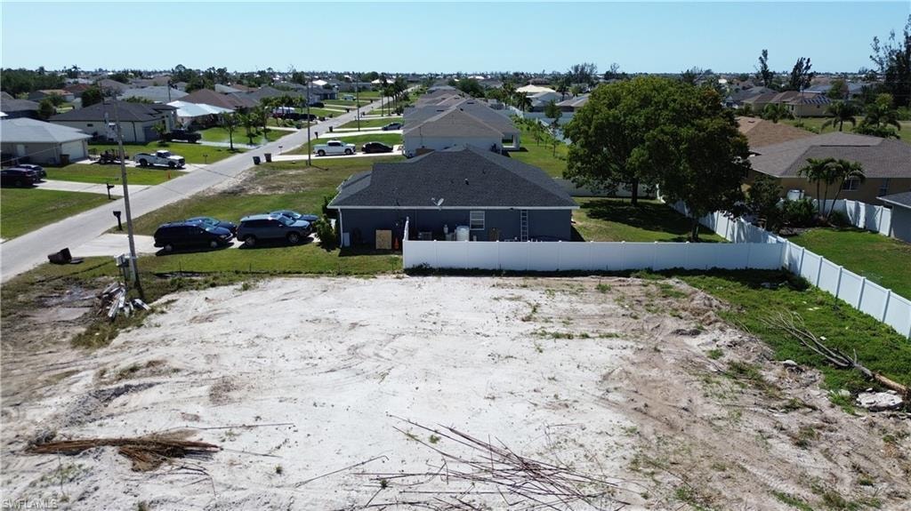 Aerial perspective of suburban area