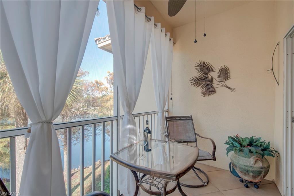 Balcony with a water view