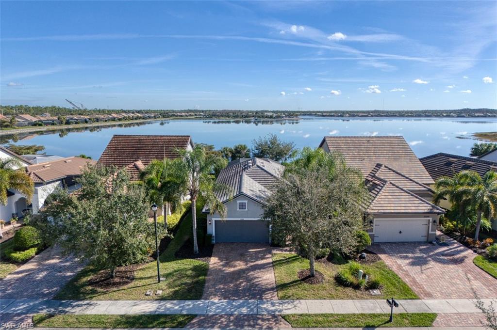 Aerial of Front of Lake House