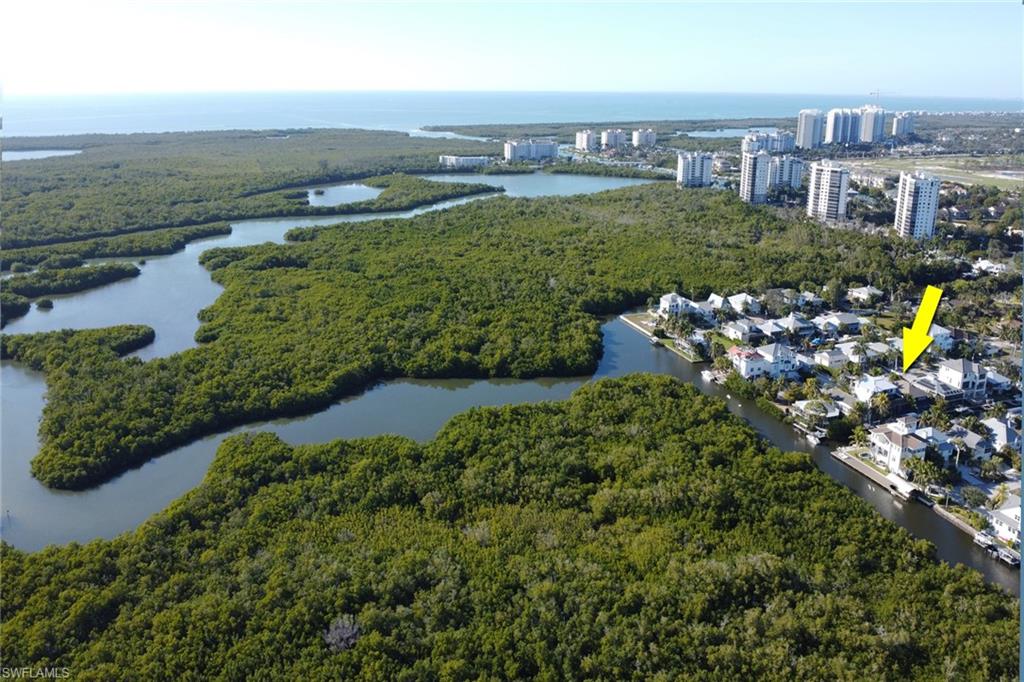 View of urban area with a large body of water