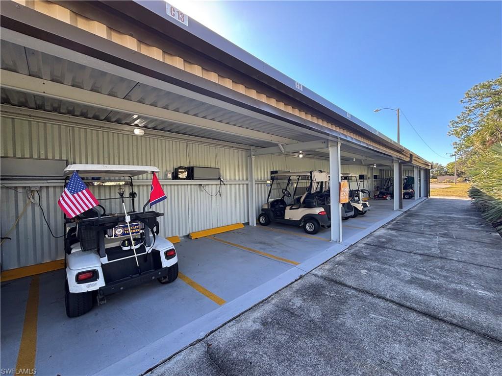 View of golf cart garage for Building 7
