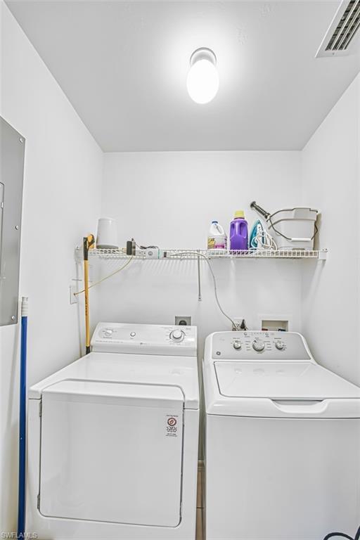 Laundry room with washer and dryer