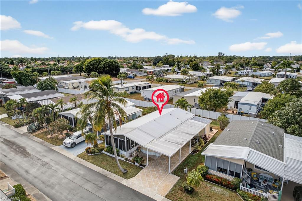 Aerial view of residential area