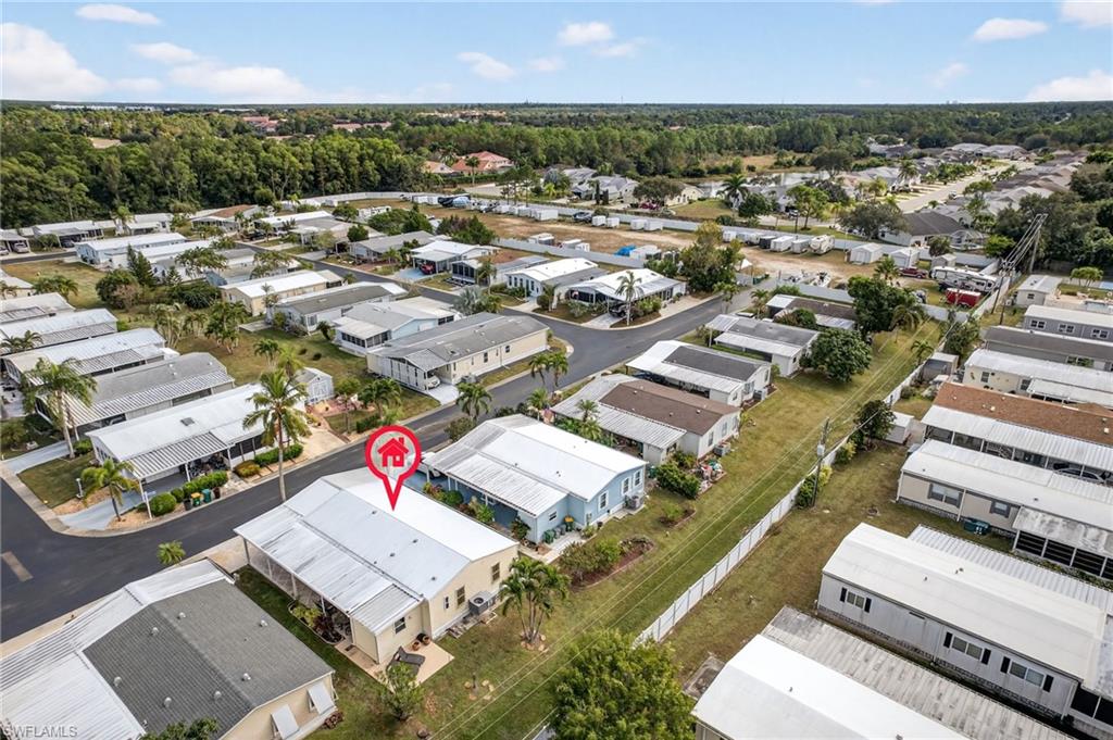Aerial view of residential area