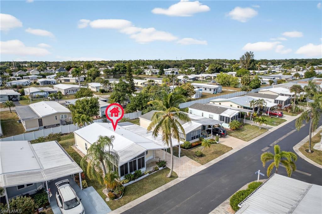 Aerial view of residential area