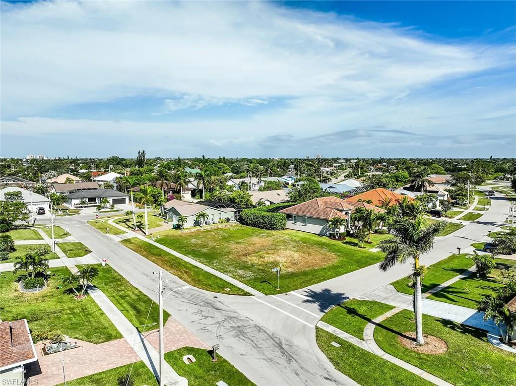 Aerial perspective of suburban area