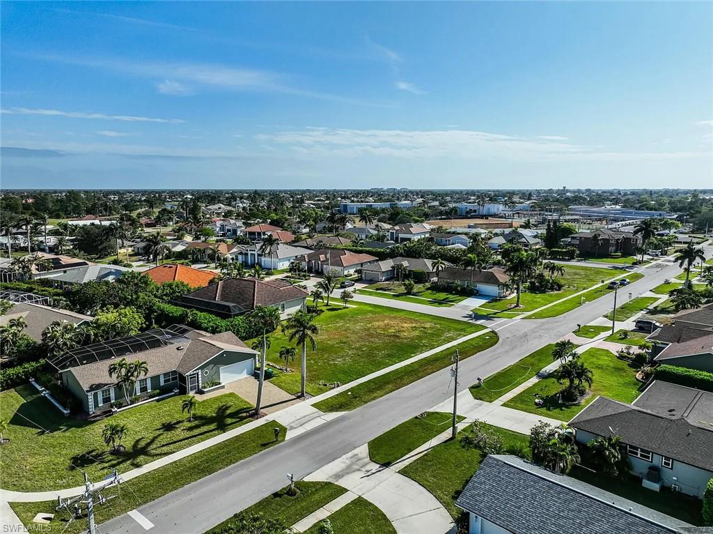 Aerial perspective of suburban area