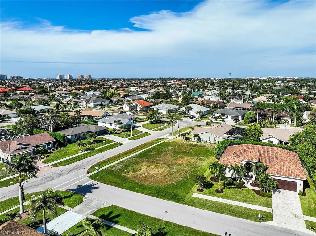 Aerial view of residential area