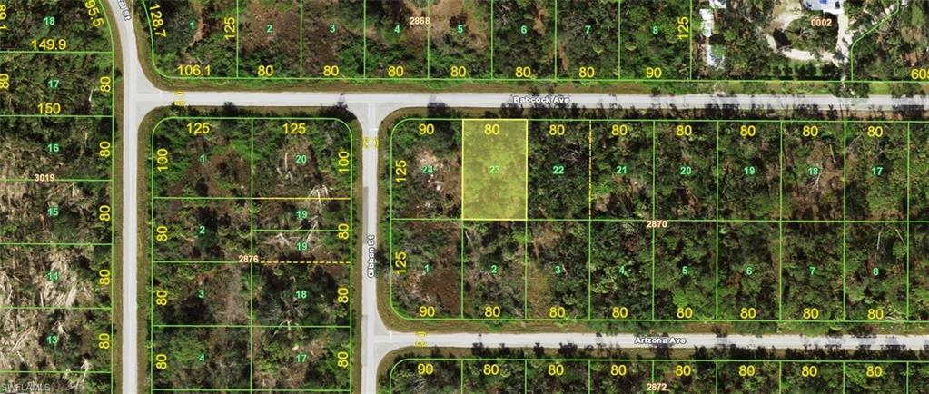 Aerial view of property's location with property boundaries highlighted