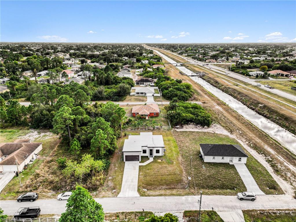 Aerial view of residential area