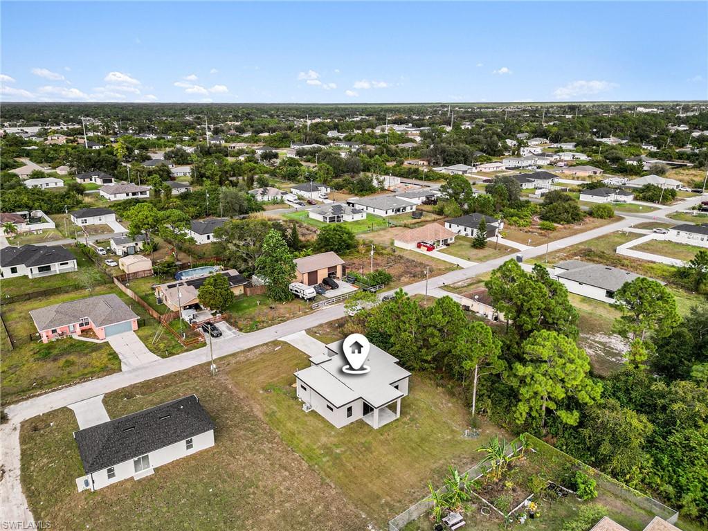 Aerial view of residential area