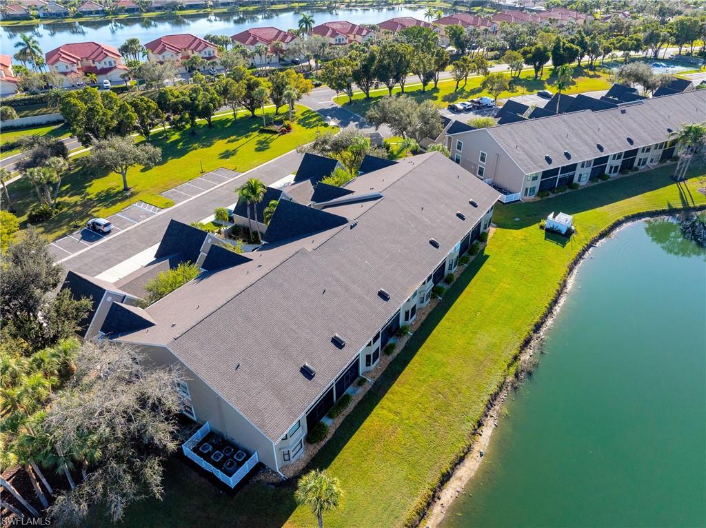 Aerial view of a large body of water