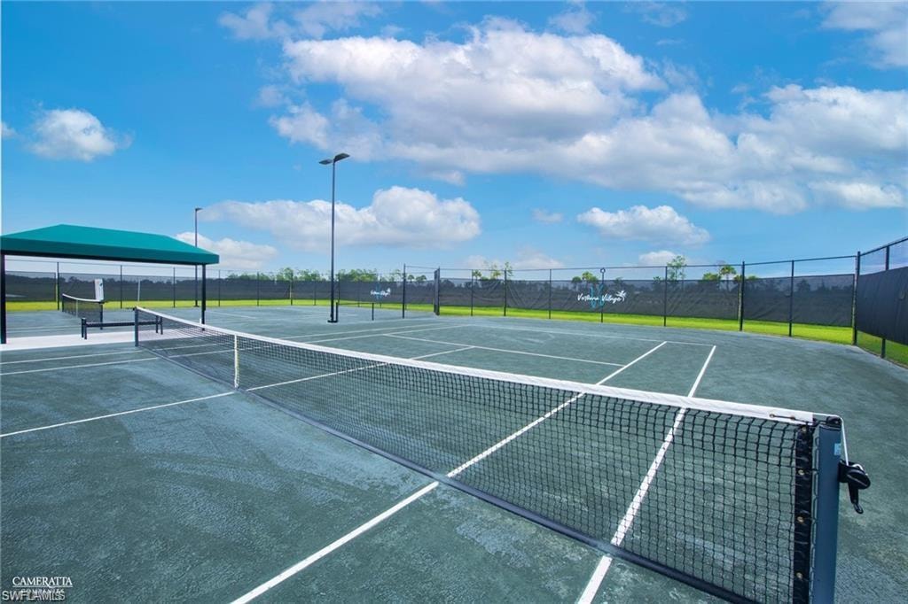 View of tennis court