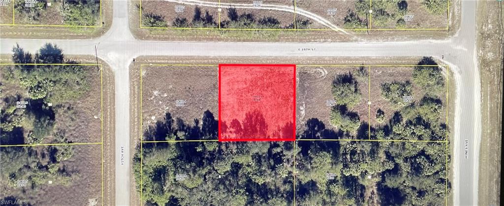Aerial view of property's location with property boundaries highlighted