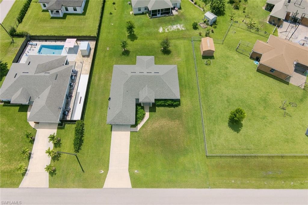 Aerial view of residential area