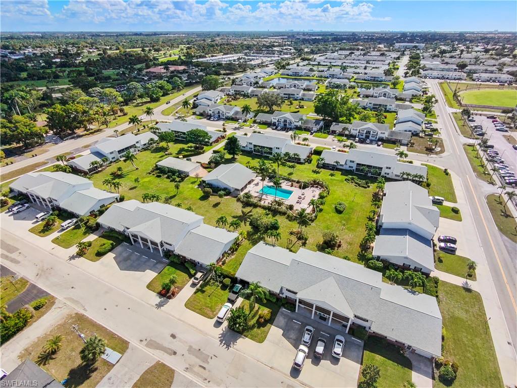 Aerial perspective of suburban area
