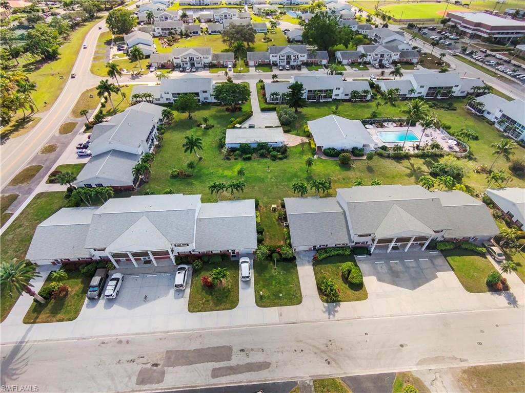 Aerial view of residential area