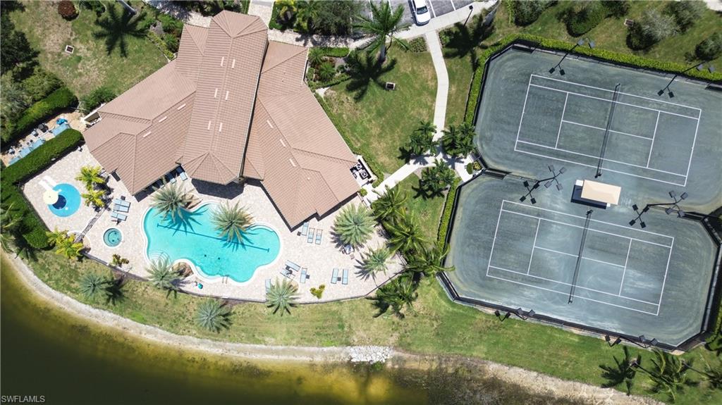 Bird's eye view of a pool