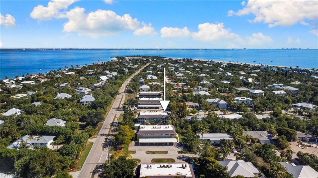 Bird's eye view of a large body of water