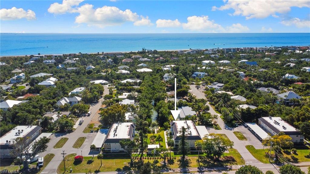 Drone / aerial view of a nearby body of water