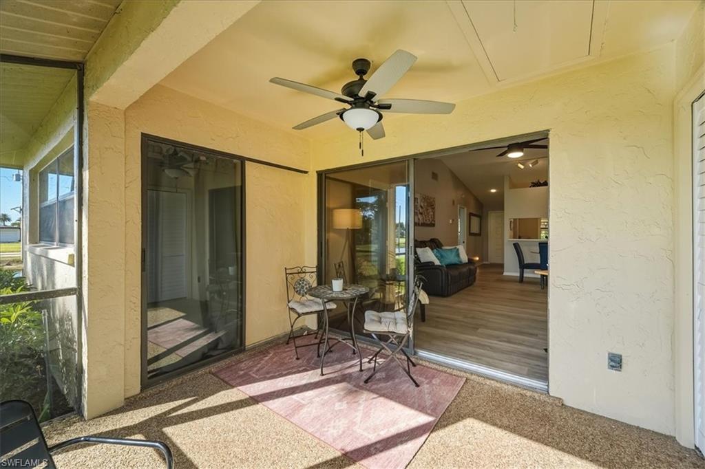 View of patio / terrace with a ceiling fan