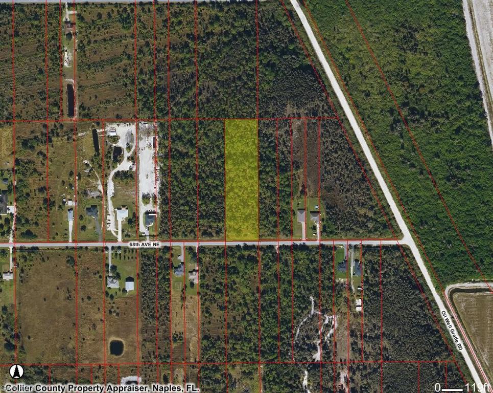Aerial overview of property's location with property parcel outlined