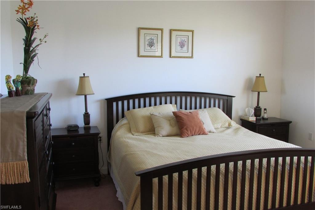 Bedroom with carpet floors
