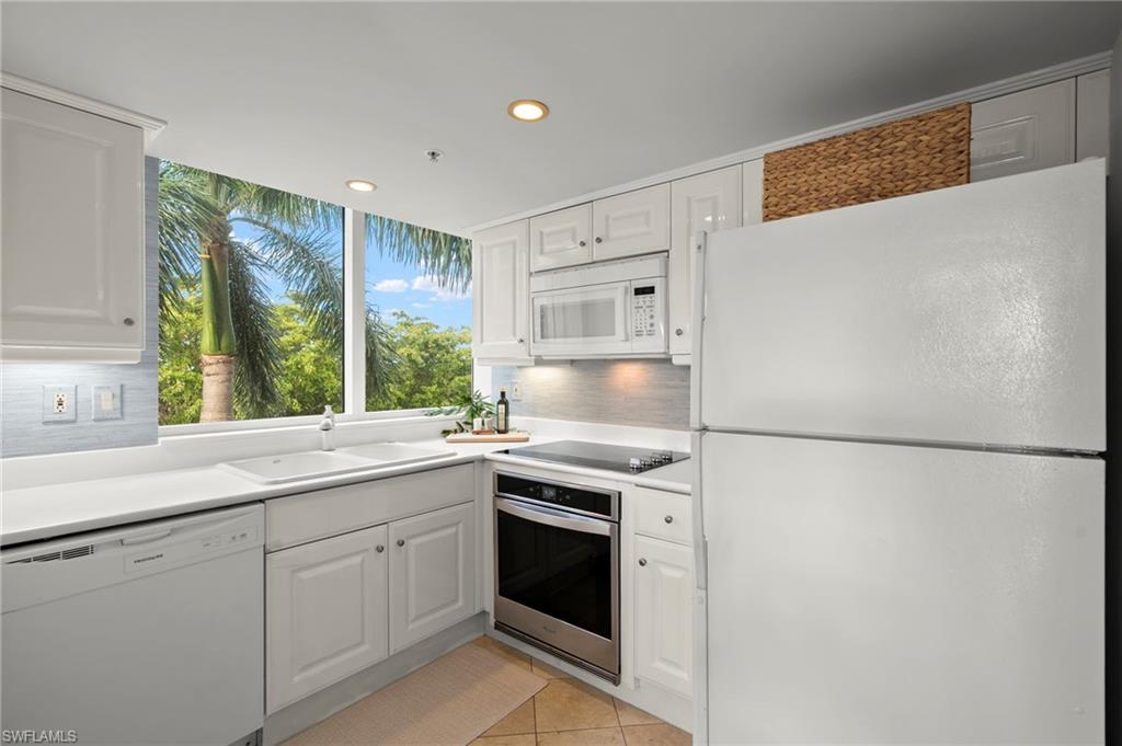 recently refreshed kitchen with a cool coastal vibe