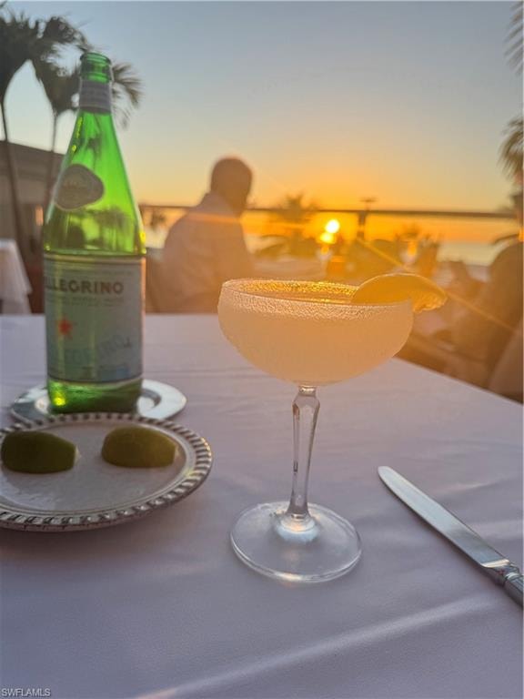 Sunset at  Sale E Pepe, onsite fine dining