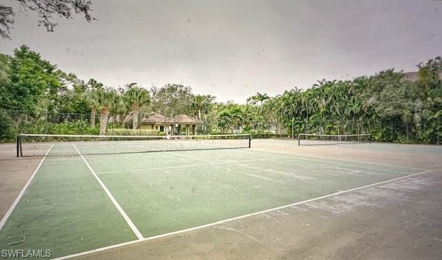 View of tennis court