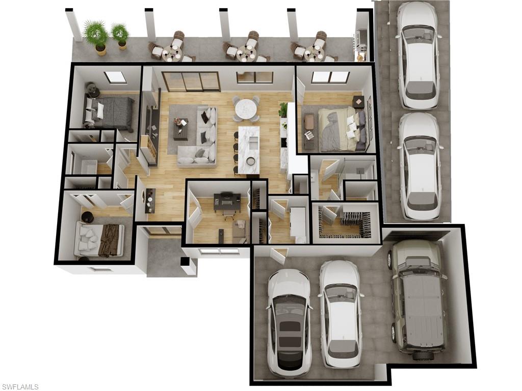 3rd Car DRIVE-THRU Garage for Additional Storage Parking