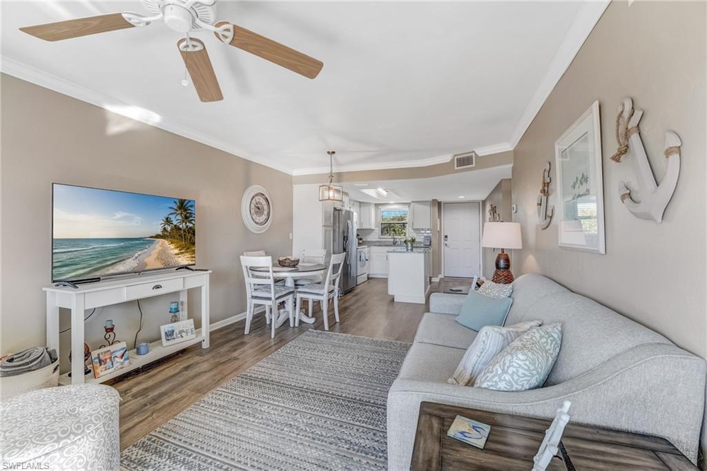 The open-concept layout is perfect for both relaxing and entertaining.